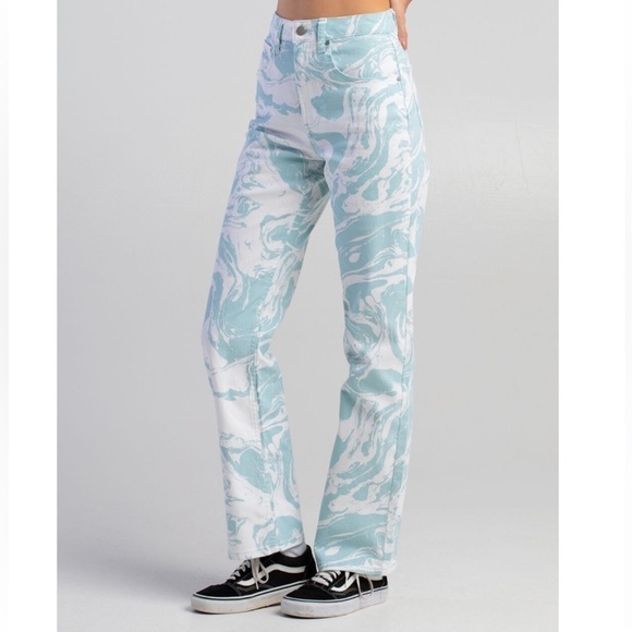 TINSELTOWN Womens High Rise 5 Pocket Wide Leg Jeans Graphic Jeans Size 3 - Picture 8 of 9